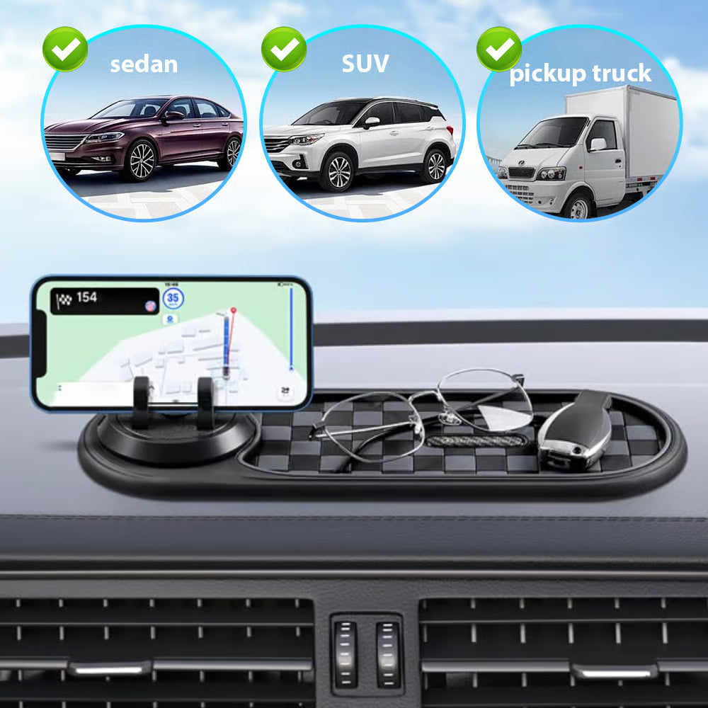 Soporte Celular Auto Alfombrilla Goma Antideslizante 360°